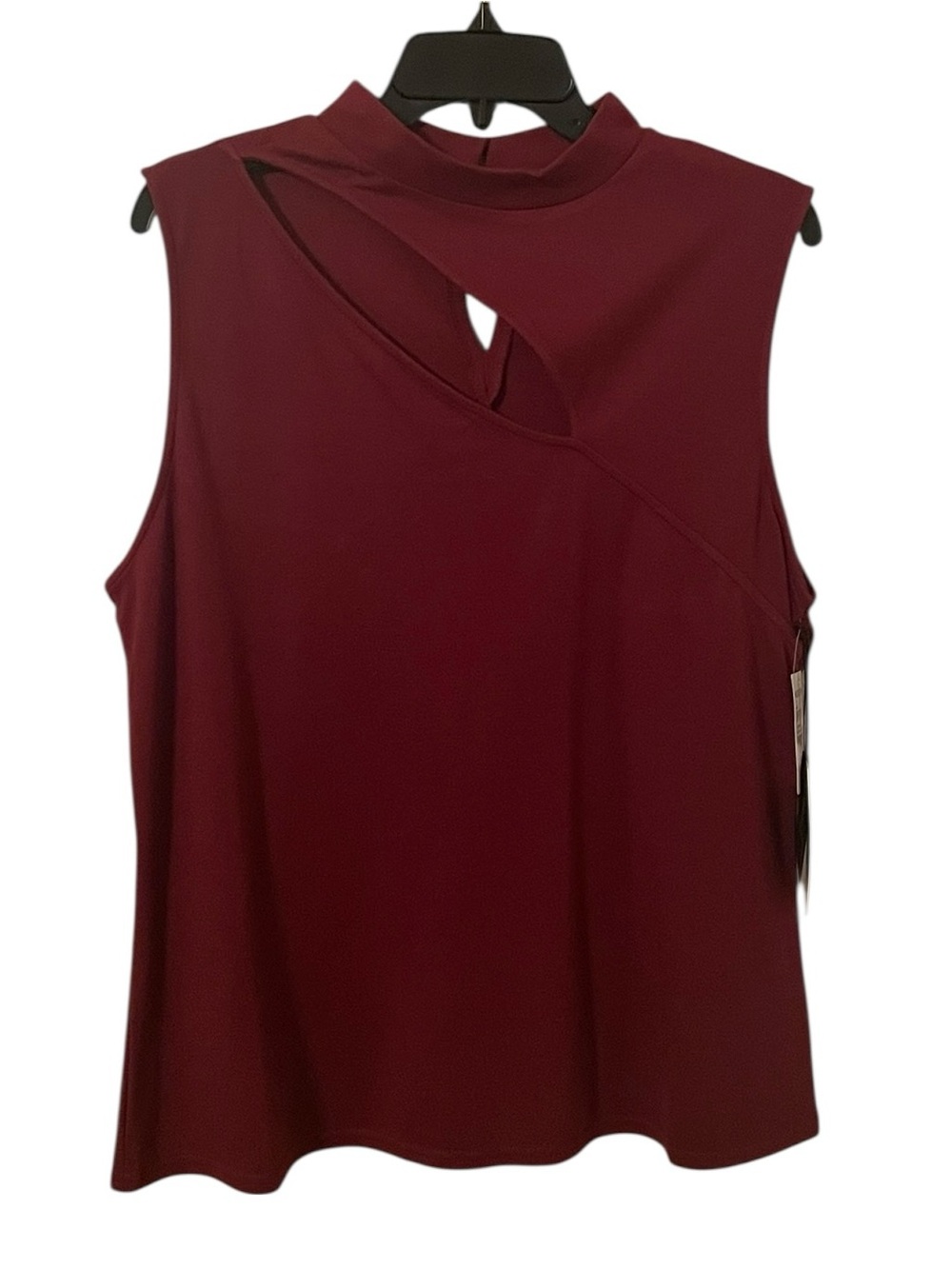 Halogen Women’s Wine Red Sleeveless Cutout Halter Keyhole Tank Top Size 1X